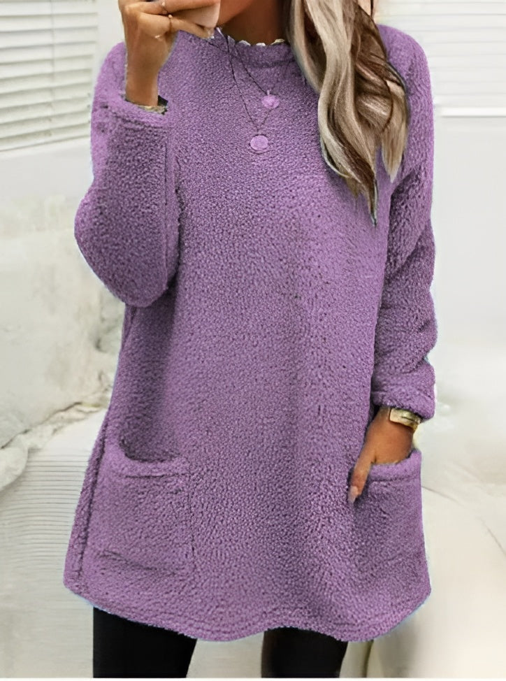 Mina - Casual varm långärmad T-shirt klänning