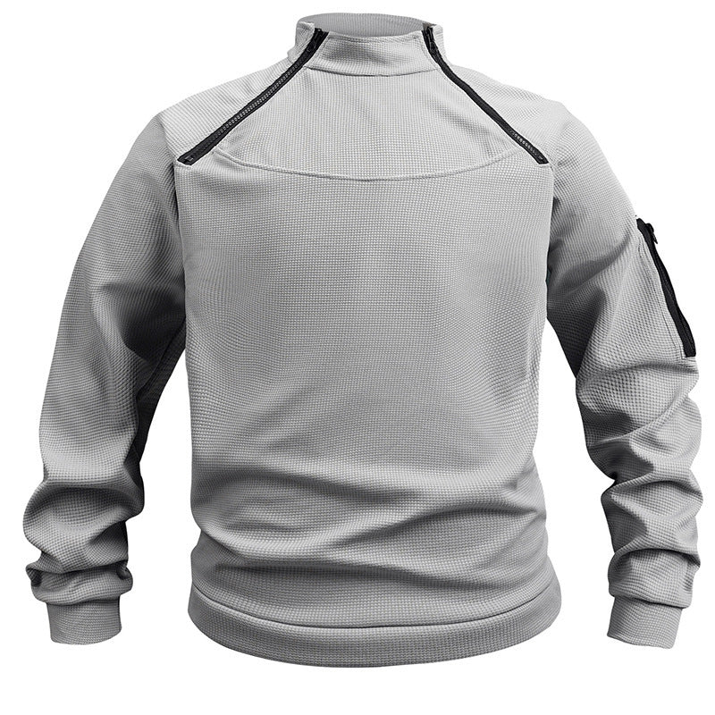 Fleece-sweatshirt i militär stil