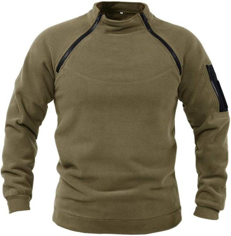 Fleece-sweatshirt i militär stil