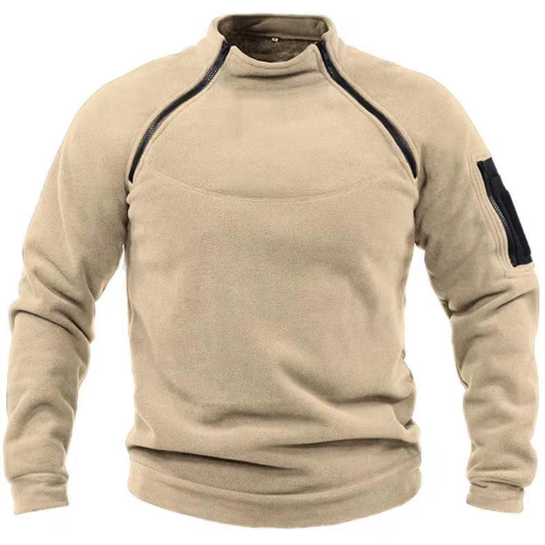 Fleece-sweatshirt i militär stil