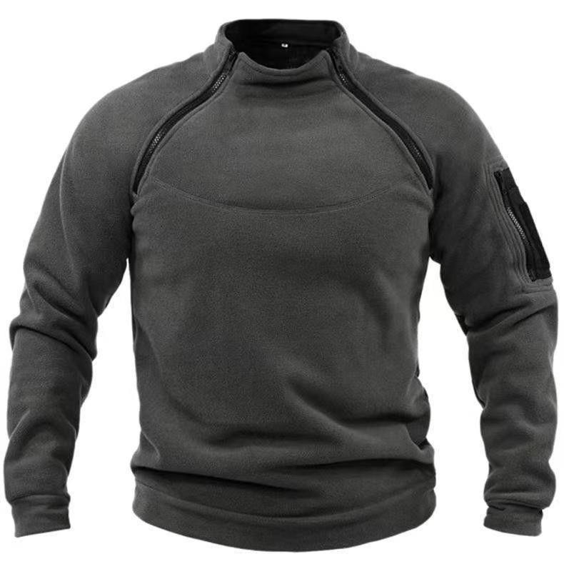 Fleece-sweatshirt i militär stil
