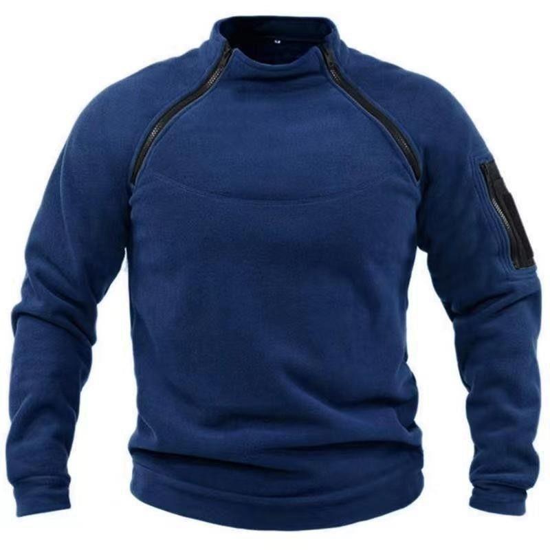 Fleece-sweatshirt i militär stil