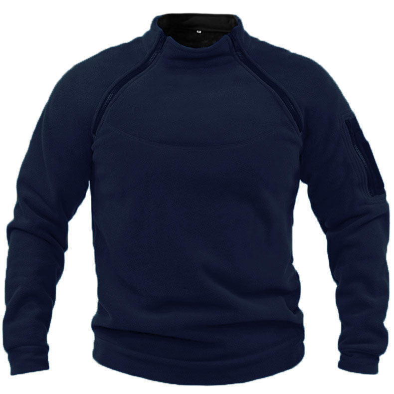 Fleece-sweatshirt i militär stil