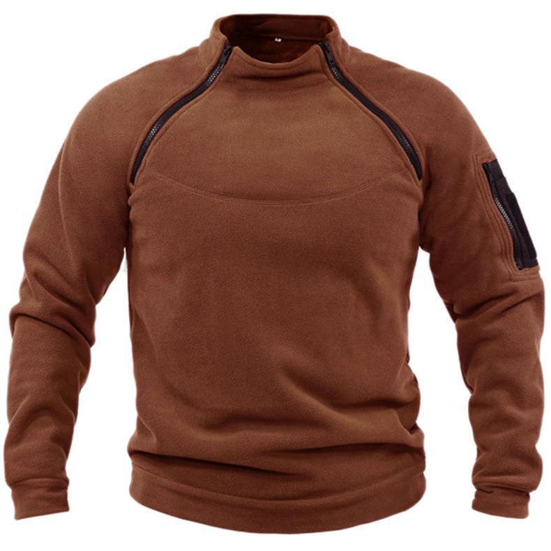 Fleece-sweatshirt i militär stil