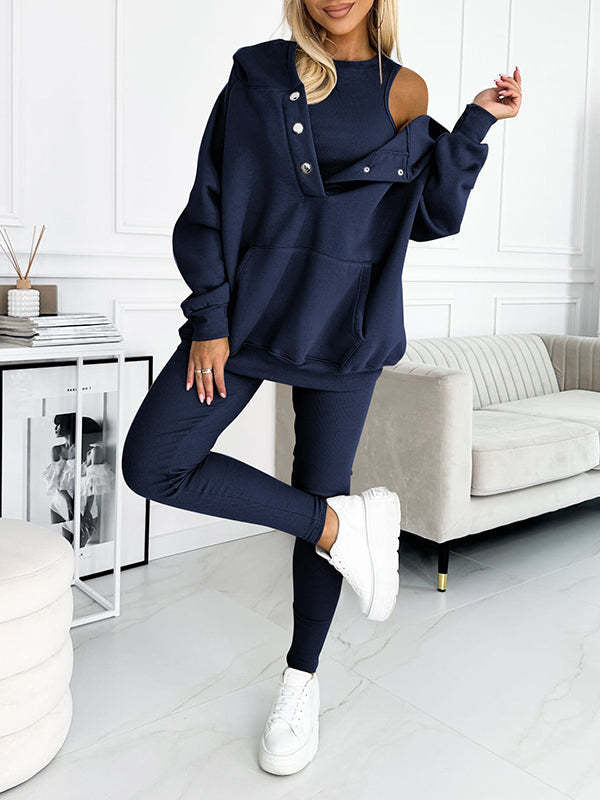 VIRA - Överdimensionerad sweatshirt med huva och avslappnad kostym