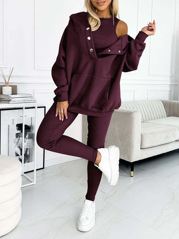 VIRA - Överdimensionerad sweatshirt med huva och avslappnad kostym