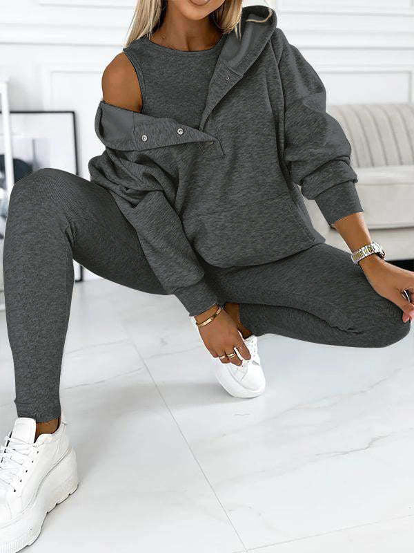 VIRA - Överdimensionerad sweatshirt med huva och avslappnad kostym