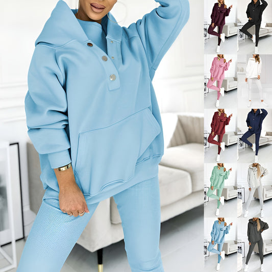 VIRA - Överdimensionerad sweatshirt med huva och avslappnad kostym