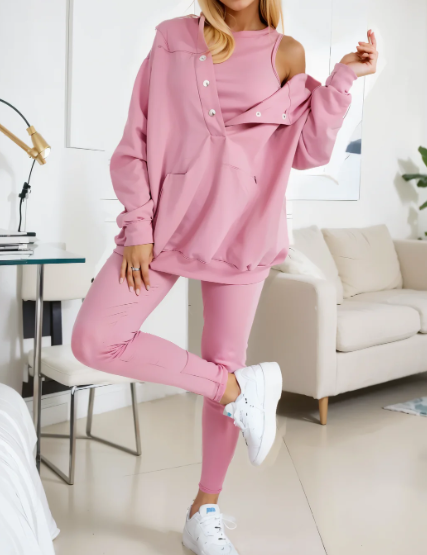 VIRA - Överdimensionerad sweatshirt med huva och avslappnad kostym