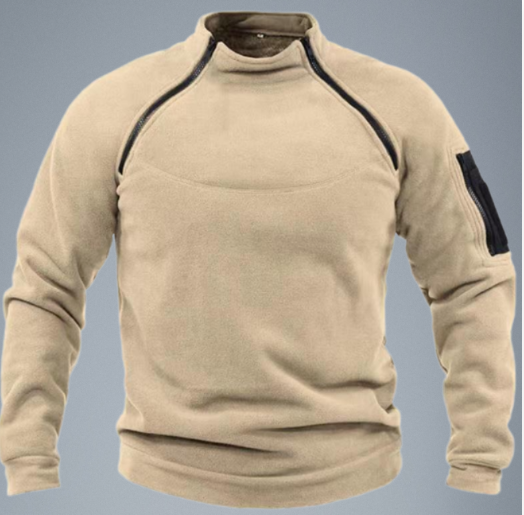 Fleece-sweatshirt i militär stil