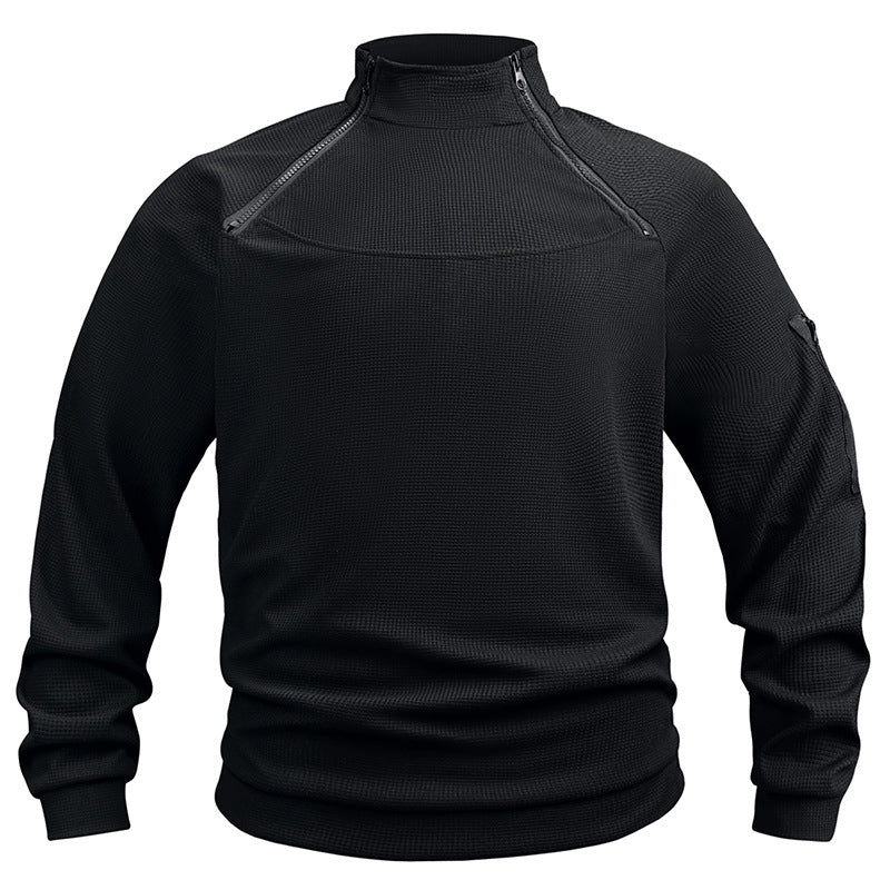 Fleece-sweatshirt i militär stil