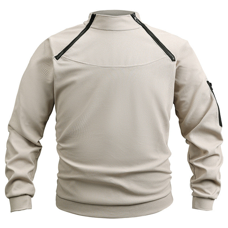 Fleece-sweatshirt i militär stil