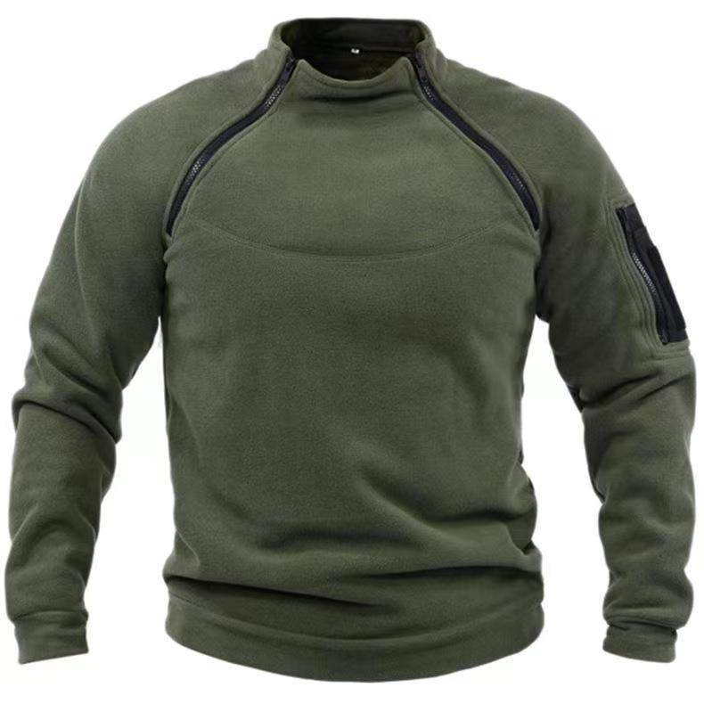Fleece-sweatshirt i militär stil