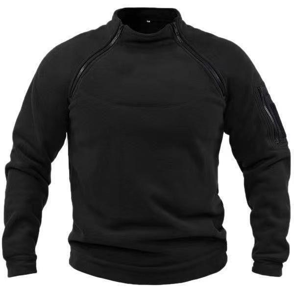Fleece-sweatshirt i militär stil