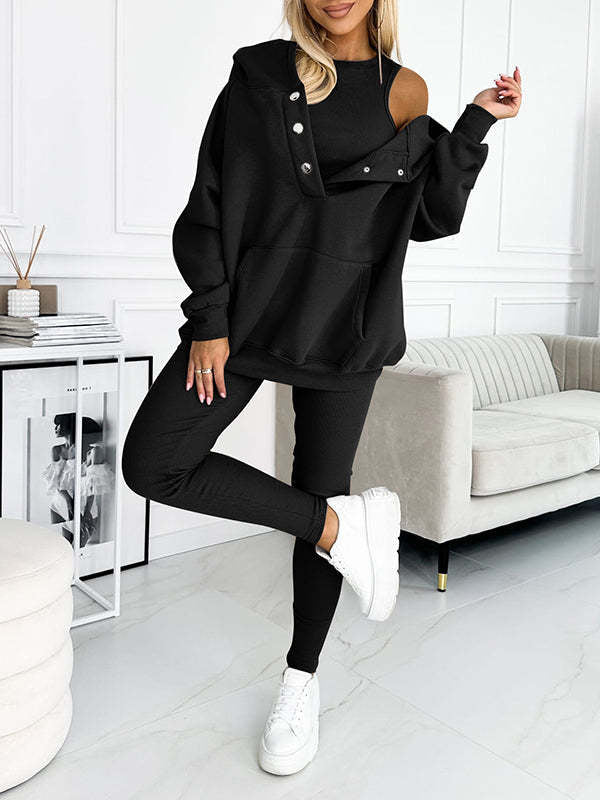 VIRA - Överdimensionerad sweatshirt med huva och avslappnad kostym