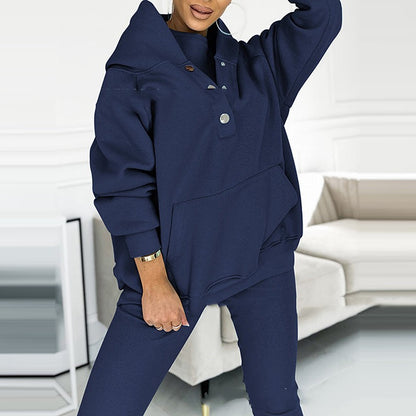 VIRA - Överdimensionerad sweatshirt med huva och avslappnad kostym