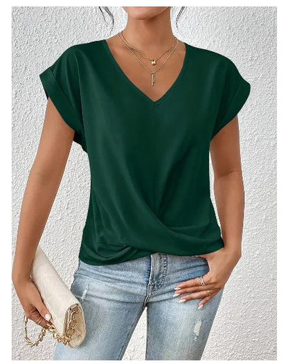 Cleo - Avslappnad T-shirt med hjärtformad halslinje
