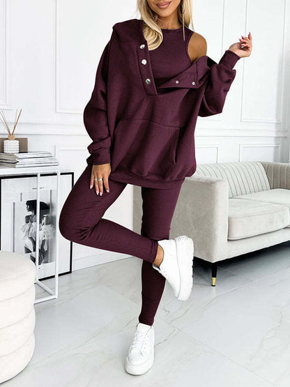 VIRA - Överdimensionerad sweatshirt med huva och avslappnad kostym