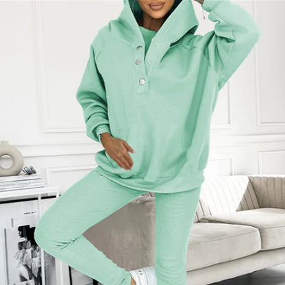 VIRA - Överdimensionerad sweatshirt med huva och avslappnad kostym
