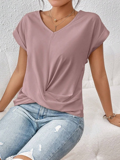 Cleo - Avslappnad T-shirt med hjärtformad halslinje