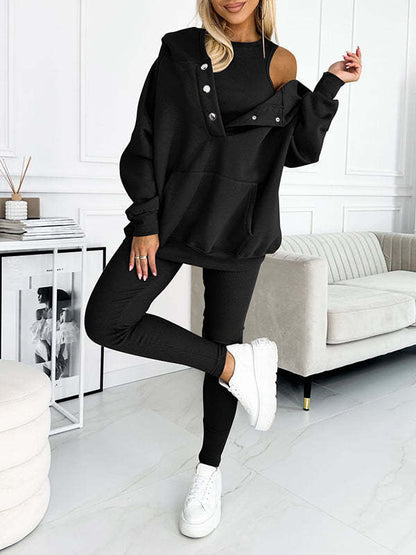 VIRA - Överdimensionerad sweatshirt med huva och avslappnad kostym
